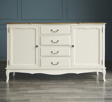 Бежевый комод "Leontina" с дверками и ящиками арт ST9351