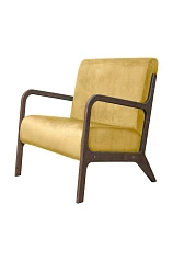 красивые Низкое кресло c деревянными подлокотниками Mody Yellow в интернет-магазине