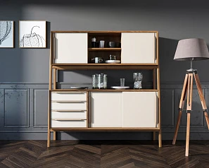 Буфет "Бруни (Bruni) с белыми фасадами" широкий арт BR37WH