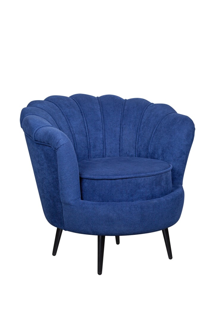 купить Низкое кресло ракушка Pearl синий на черных ножках в Москве купить Низкое кресло ракушка Pearl синий на черных ножках