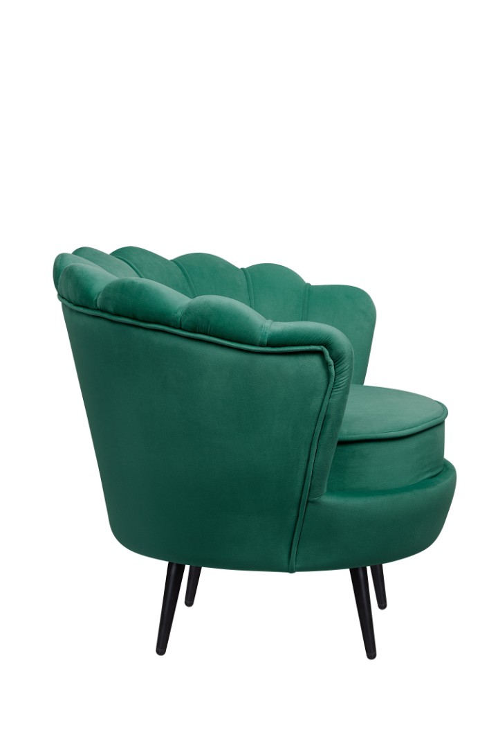 заказать Низкое кресло ракушка Pearl Green V2 на черных ножках