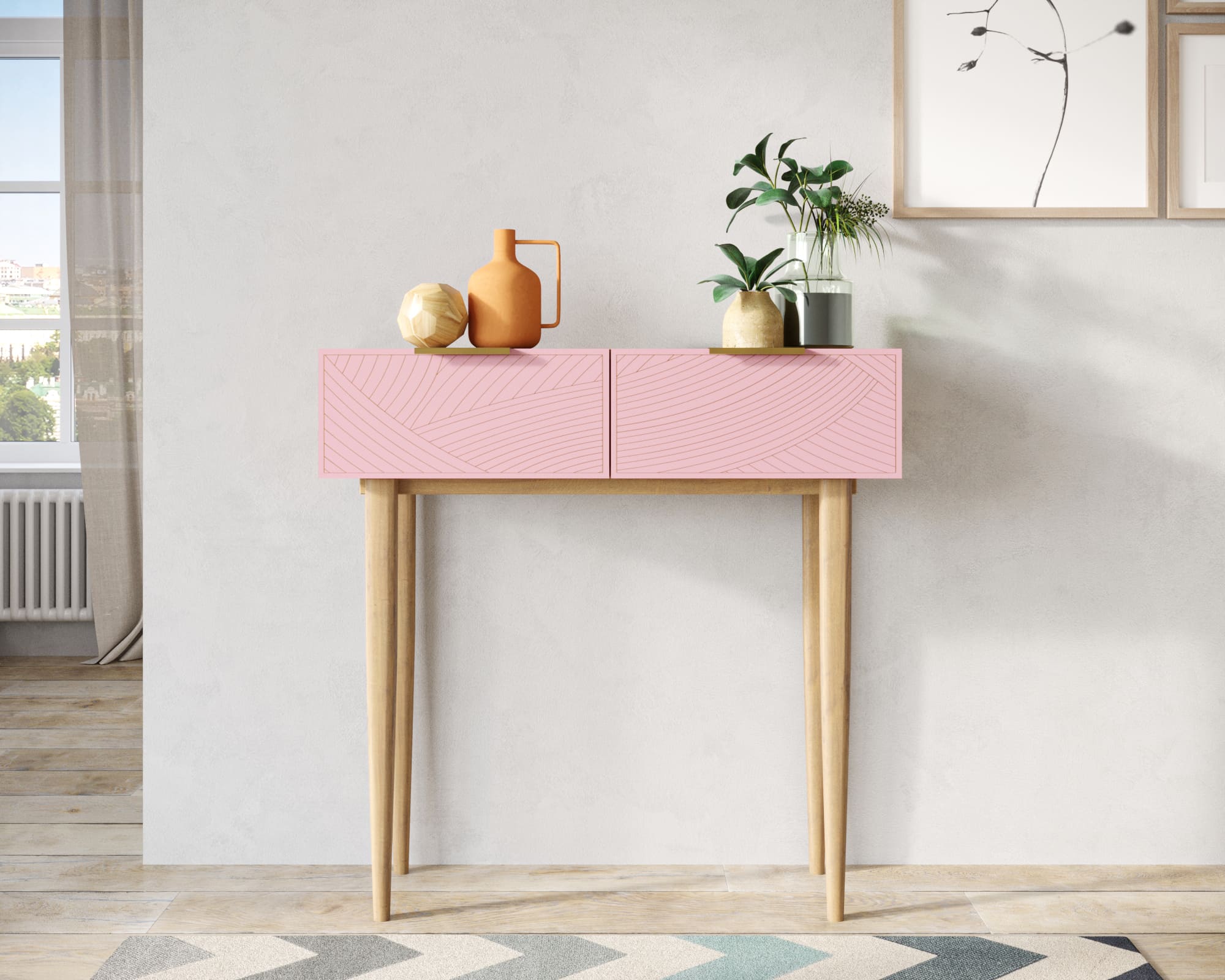 Консоль с двумя ящиками "Line" LN16/GR1/pink в интернет-магазине