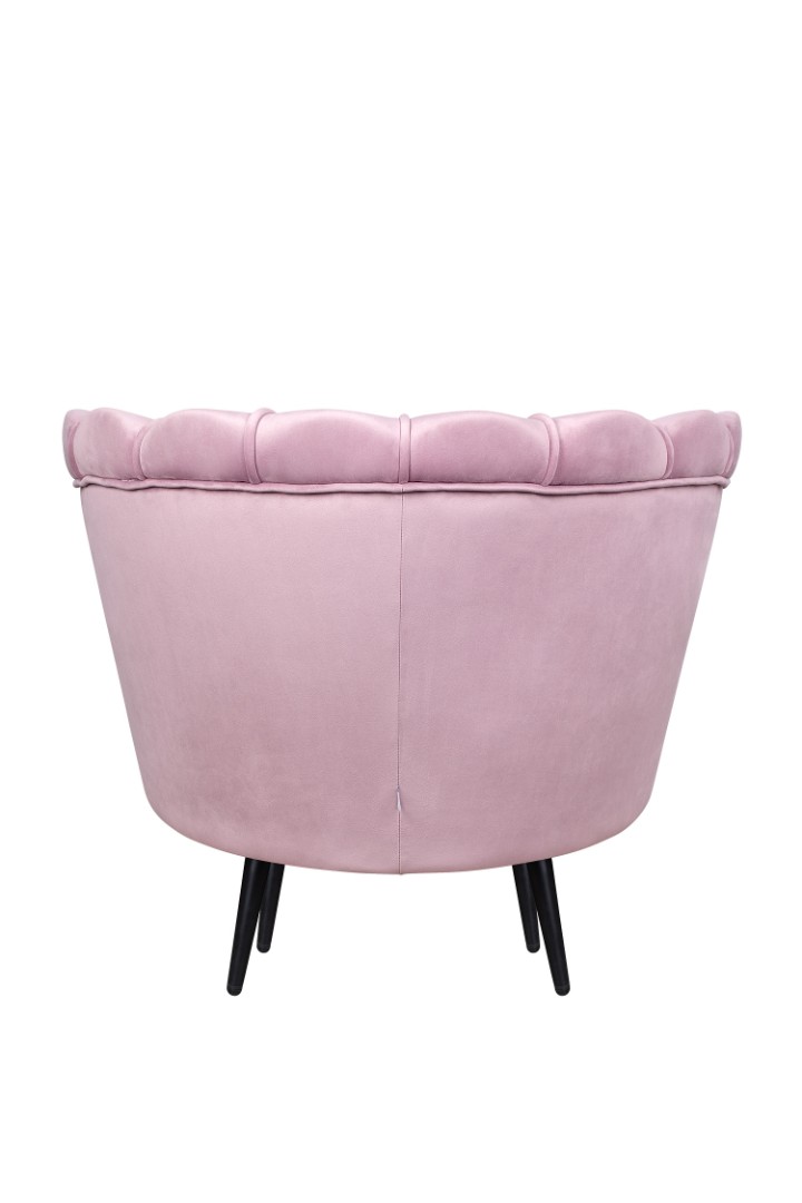 Кресло ракушка Pearl Pink на черных ножках в интернет-магазине