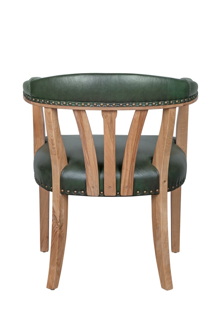 Мягкий стул с подлокотниками Tanner Green Leather в интернет-магазине