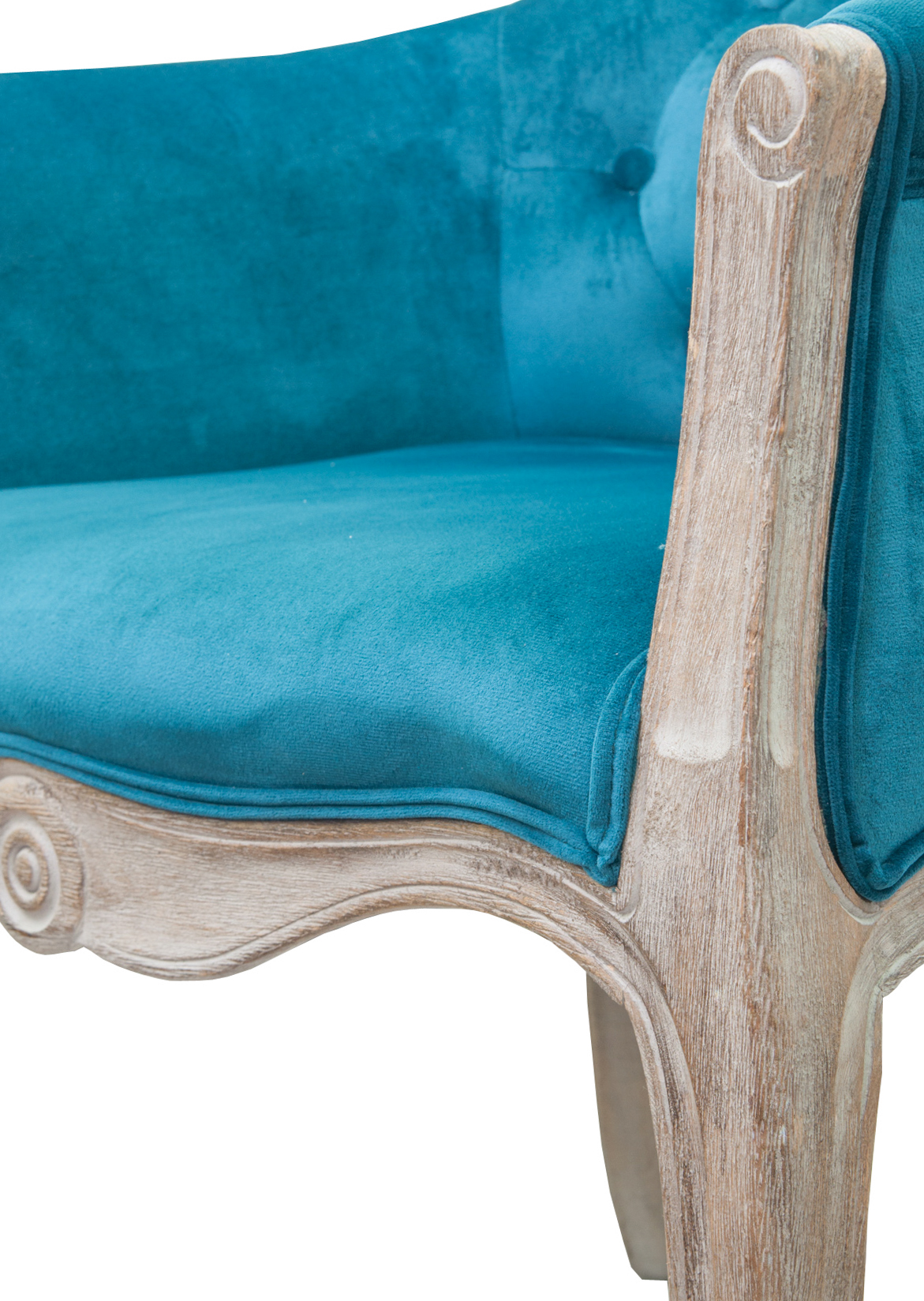 фото Низкое кресло ретро Kandy Blue Velvet