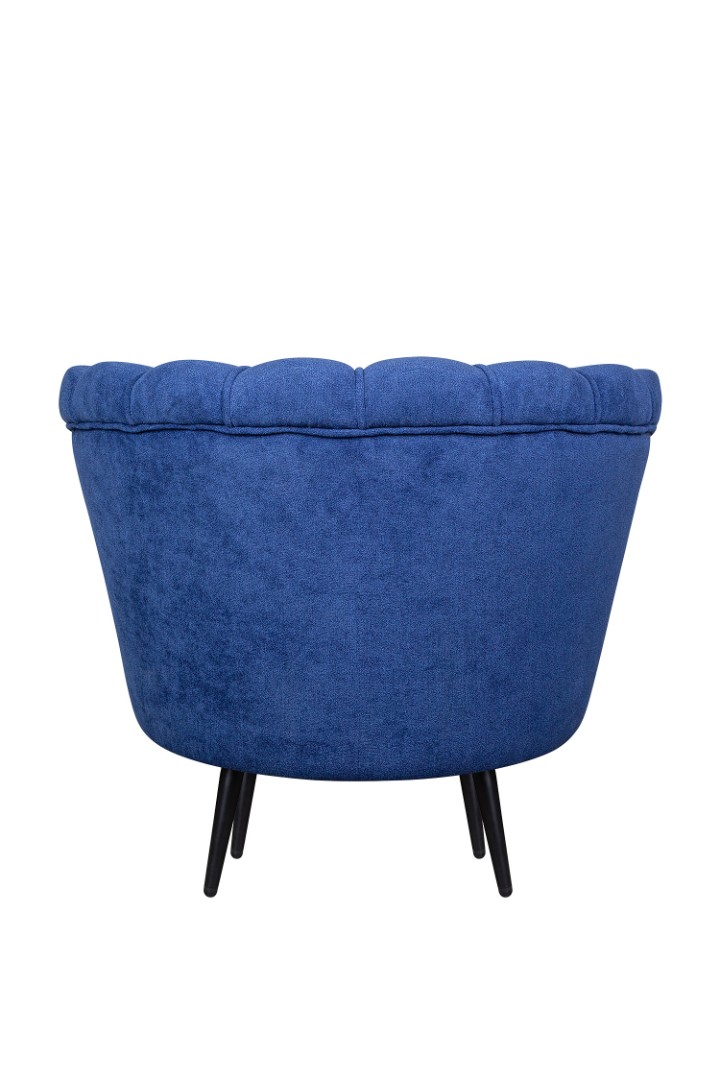 Низкое кресло ракушка Pearl синий на черных ножках в интернет-магазине в Москве Низкое кресло ракушка Pearl синий на черных ножках в интернет-магазине