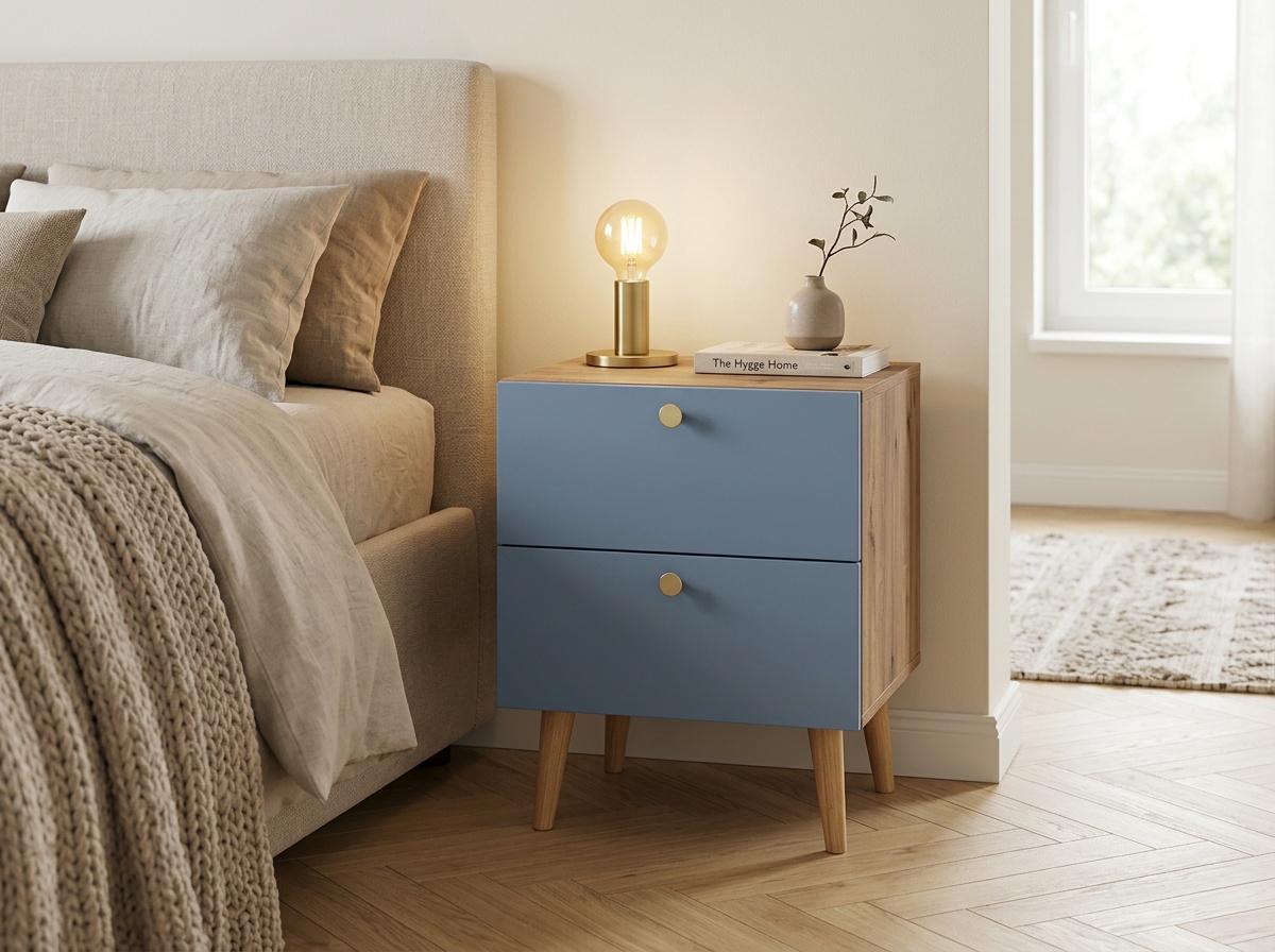 купить Тумбочка "Бербер (Berber)" с двумя ящиками арт BB03/Print_5014, разноцветная