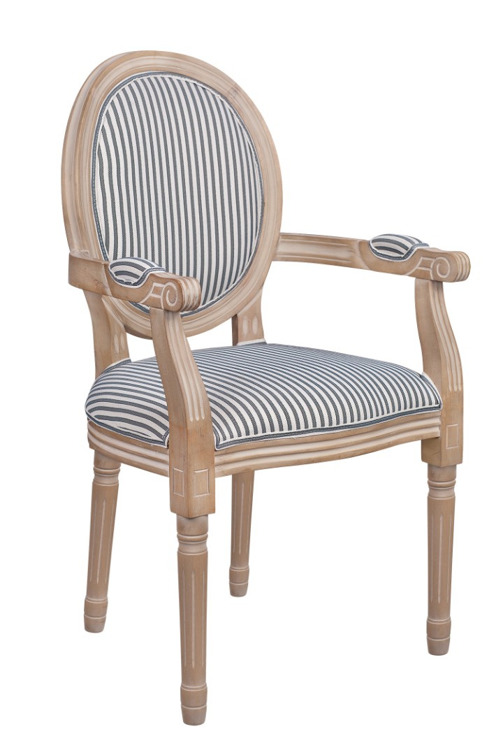 купить Мягкий стул с подлокотниками Volker Arm Black Pinstripe