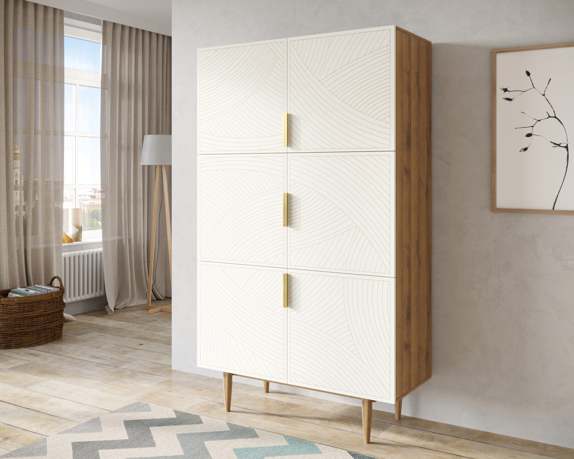 заказать Большой комод с шестью дверками "Line" LN04/GR1/beige