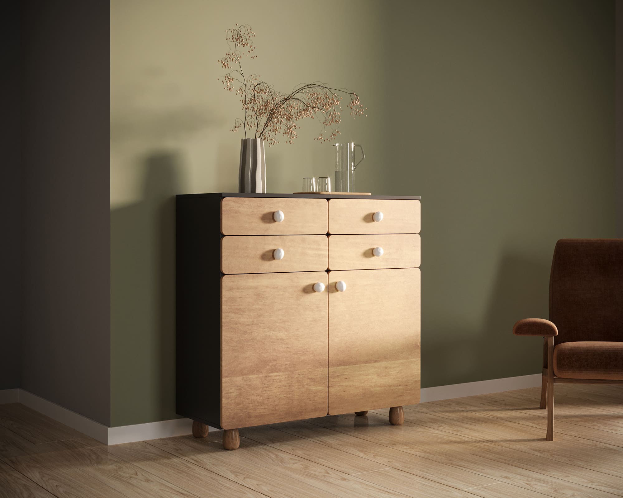 заказать Большой комод с ящиками и дверками "Split" SP19 в Москве заказать Большой комод с ящиками и дверками "Split" SP19