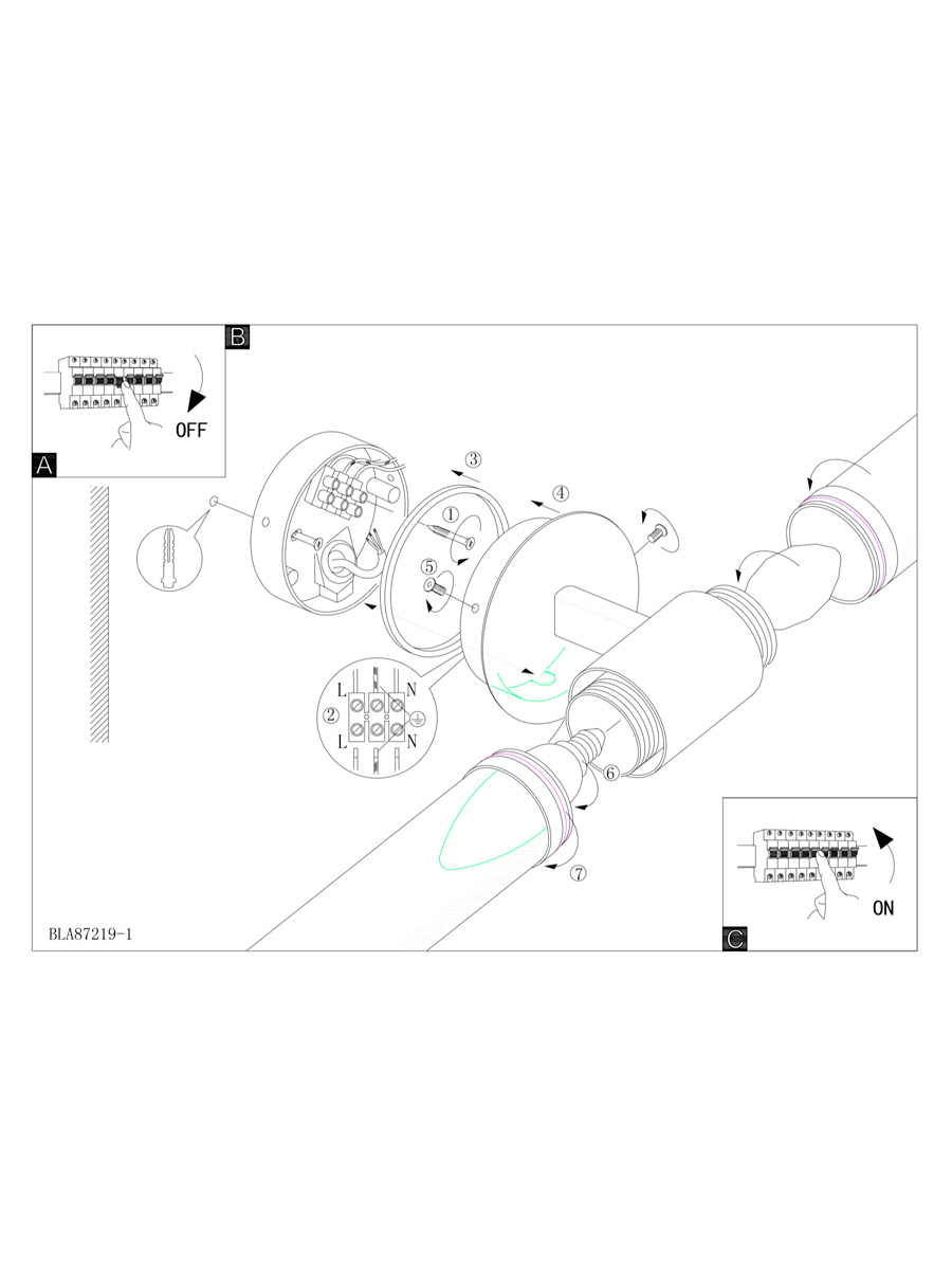 купить 87222 Светильник для ванной комнаты PALMERA