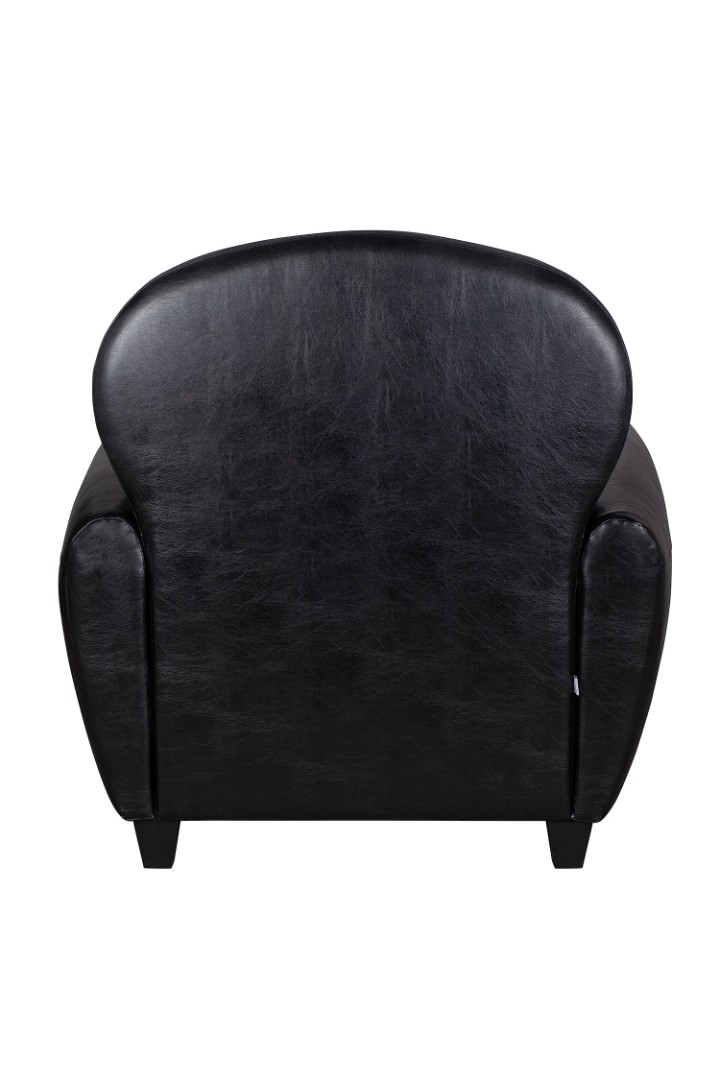 Кресло кожаное широкое Flog черное в интернет-магазине