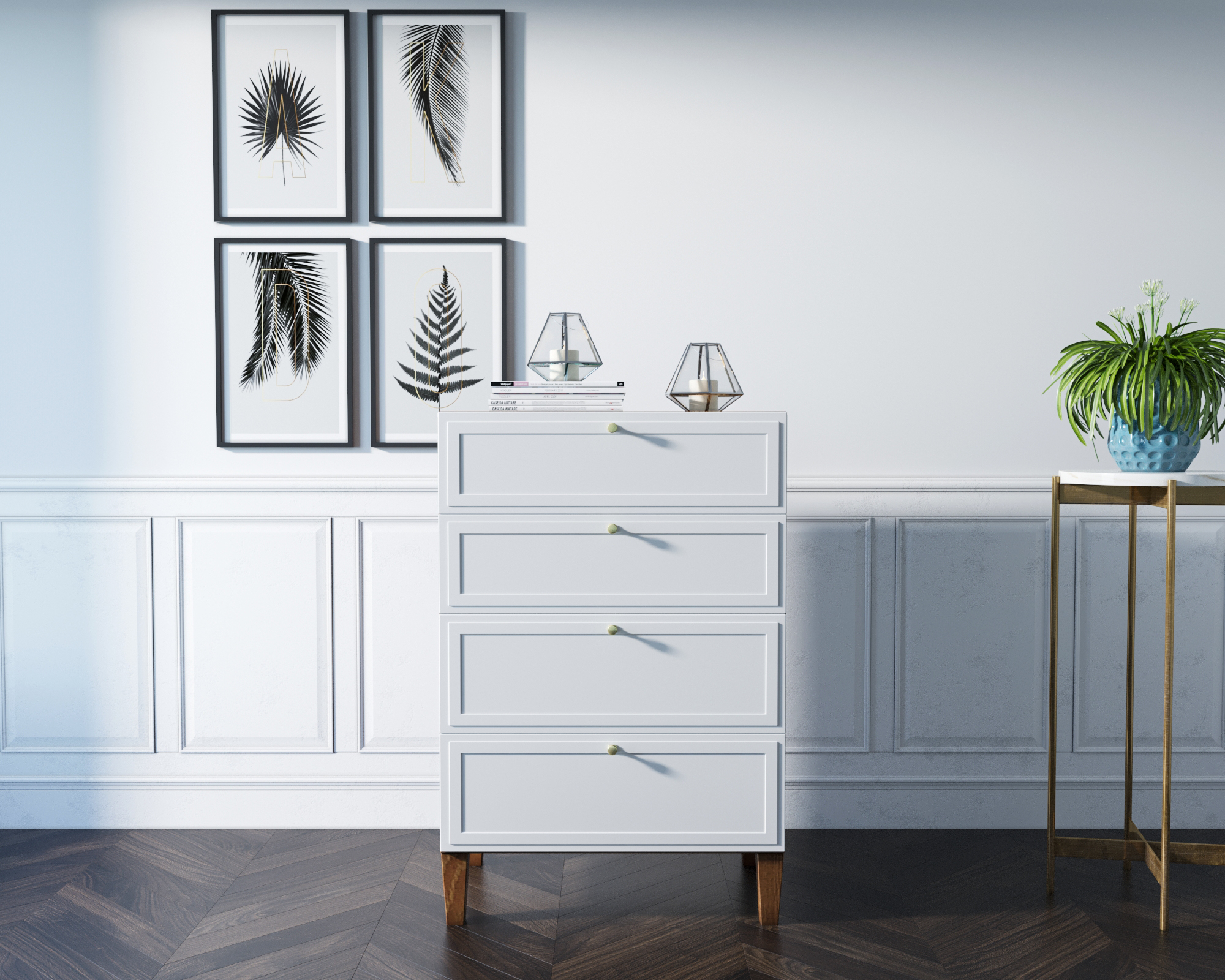 Комод "Andersen" вертикальный арт AN07WH в интернет-магазине