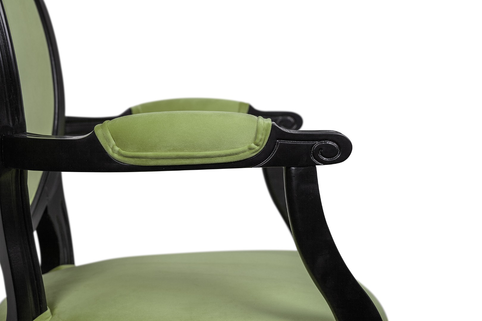 Мягкий стул с подлокотниками Delo Kora Arm Green в интерьере