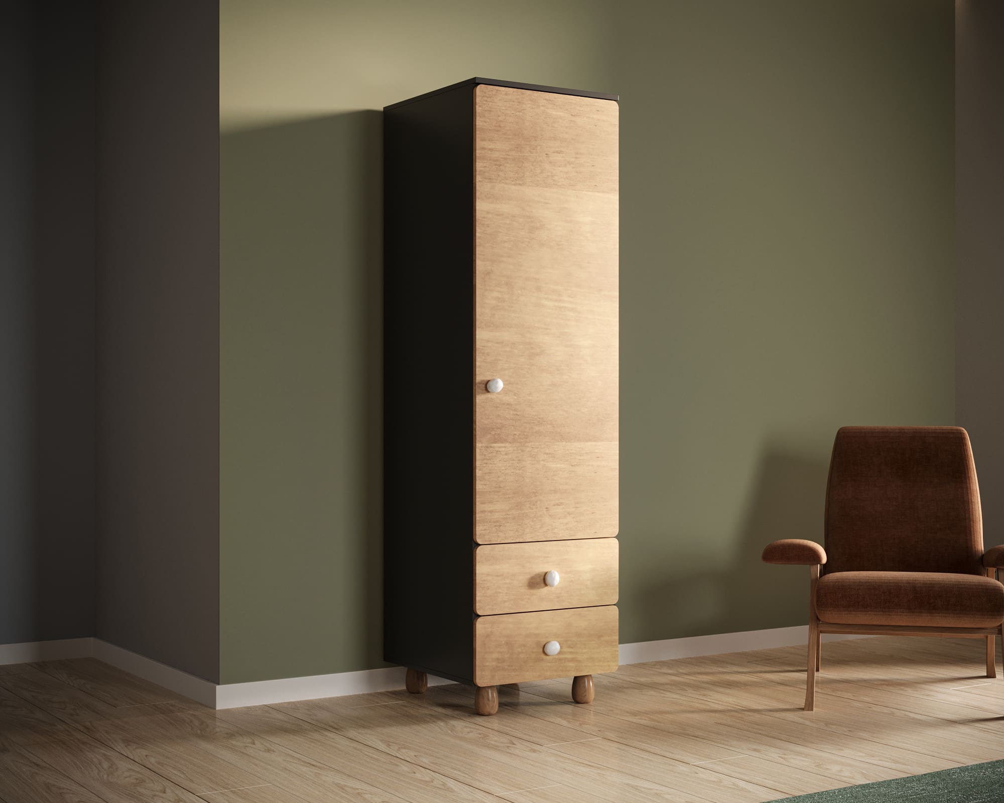 заказать Узкий шкаф-модуль с ящиками "Split" SP15