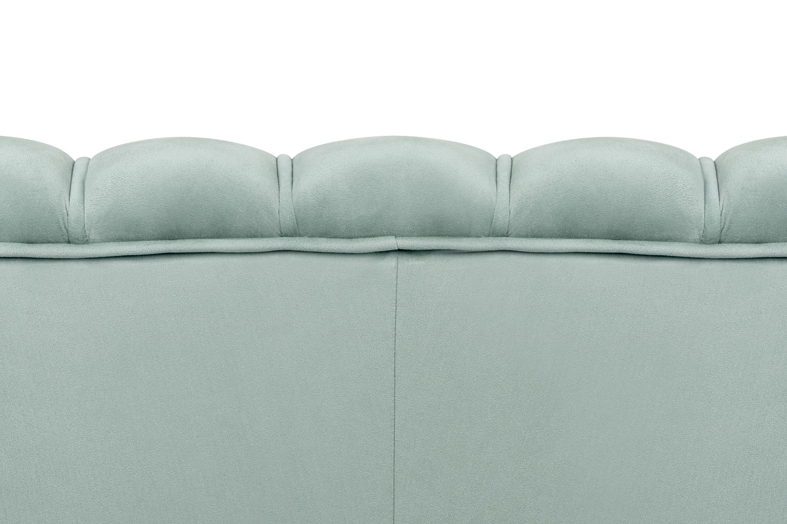 Диван ракушка для гостиниц Pearl Triple Green на черных ножках в интерьере