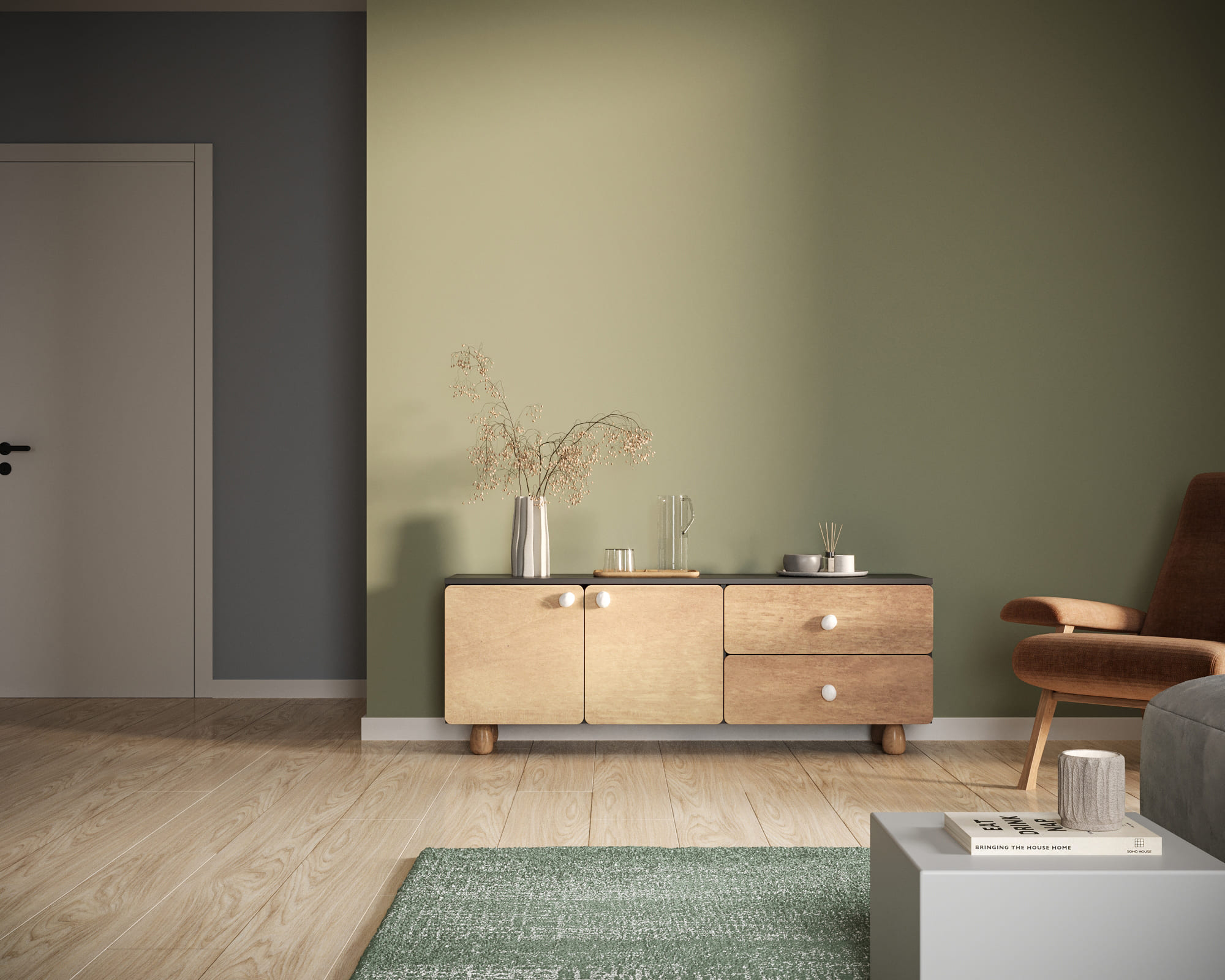 Комод низкий с двумя дверками и ящиками "Split" SP11 в интернет-магазине в Москве Комод низкий с двумя дверками и ящиками "Split" SP11 в интернет-магазине