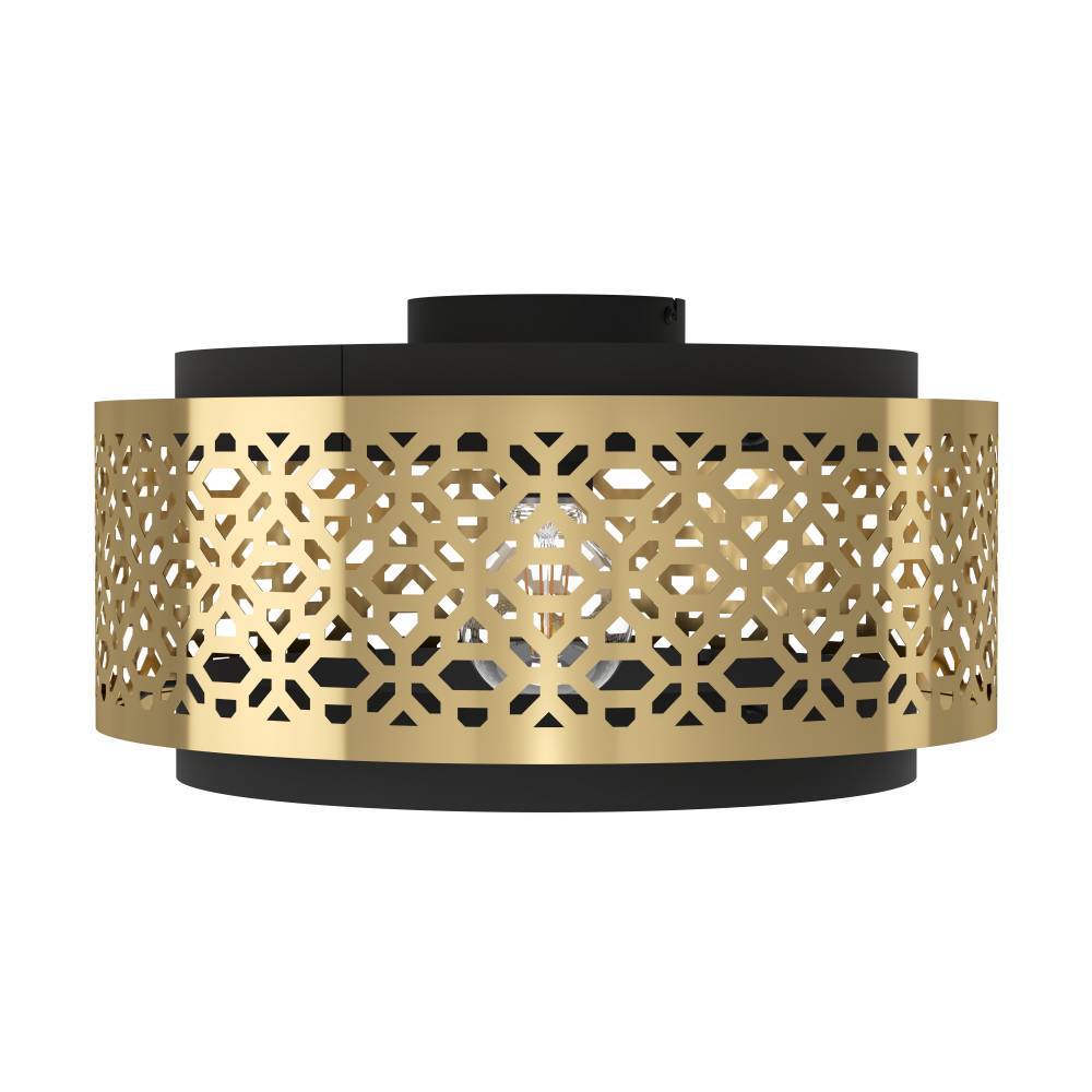 заказать 43979 Потолочный светильник SANDBACH, 1X40W (E27), ?420, сталь, черный, латунь