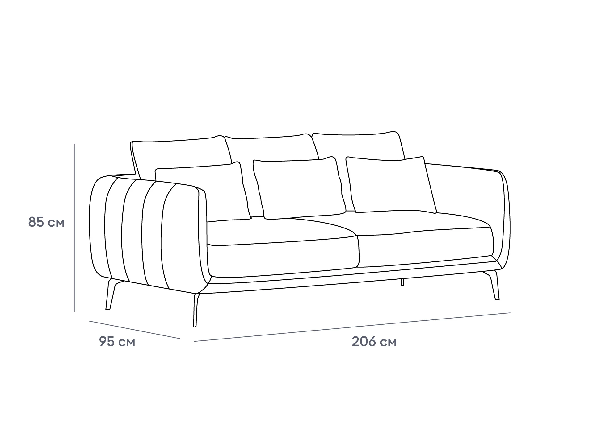 Диван Amsterdam трёхместный в интерьере