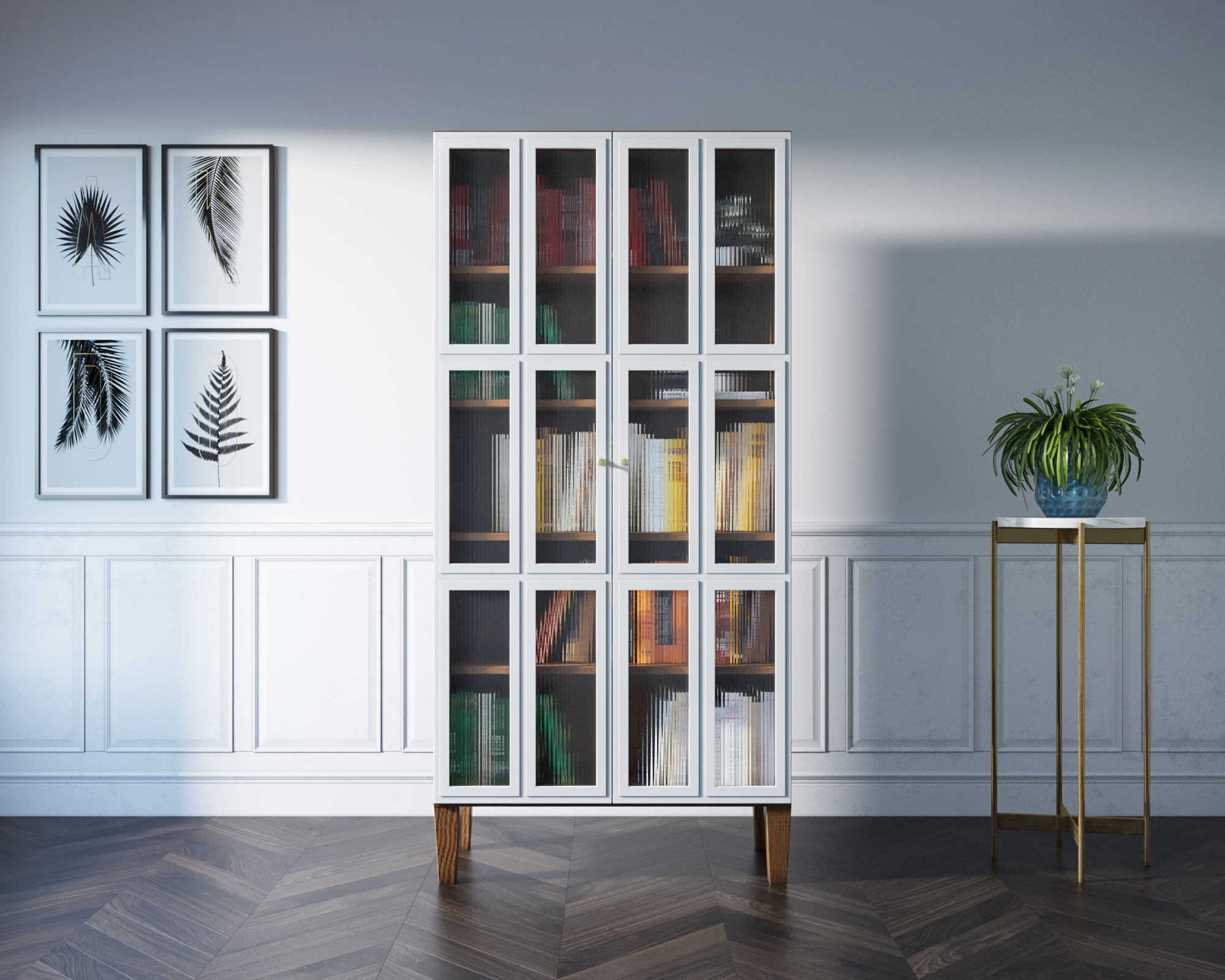 Шкаф двухстворчатый "Andersen" с рифлеными стеклами арт AN12WH в интернет-магазине в Москве Шкаф двухстворчатый "Andersen" с рифлеными стеклами арт AN12WH в интернет-магазине