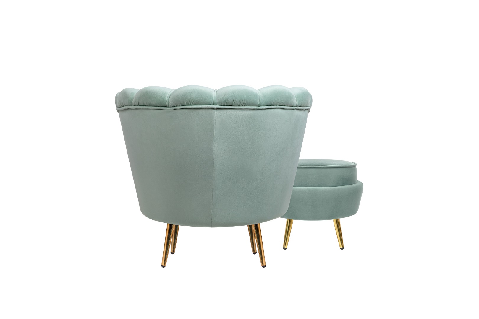 заказать Кресло с пуфом ракушка Pearl Green