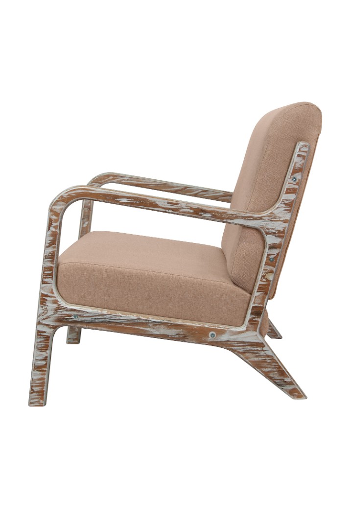 заказать Низкое кресло с деревянными подлокотниками Mody Brown