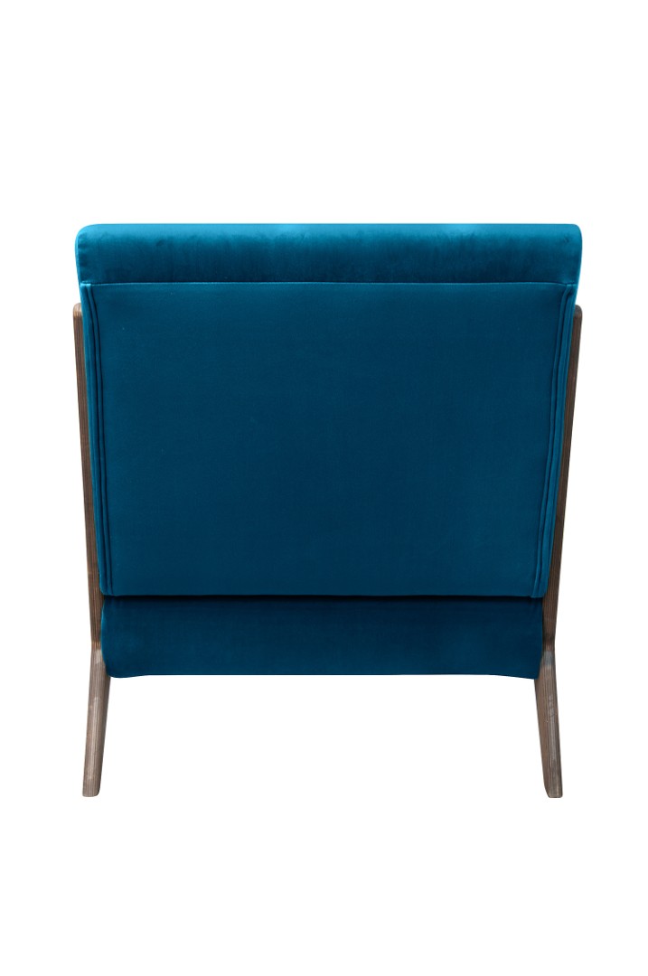 заказать Низкое кресло с деревянными подлокотниками Mody Marine цвет синий