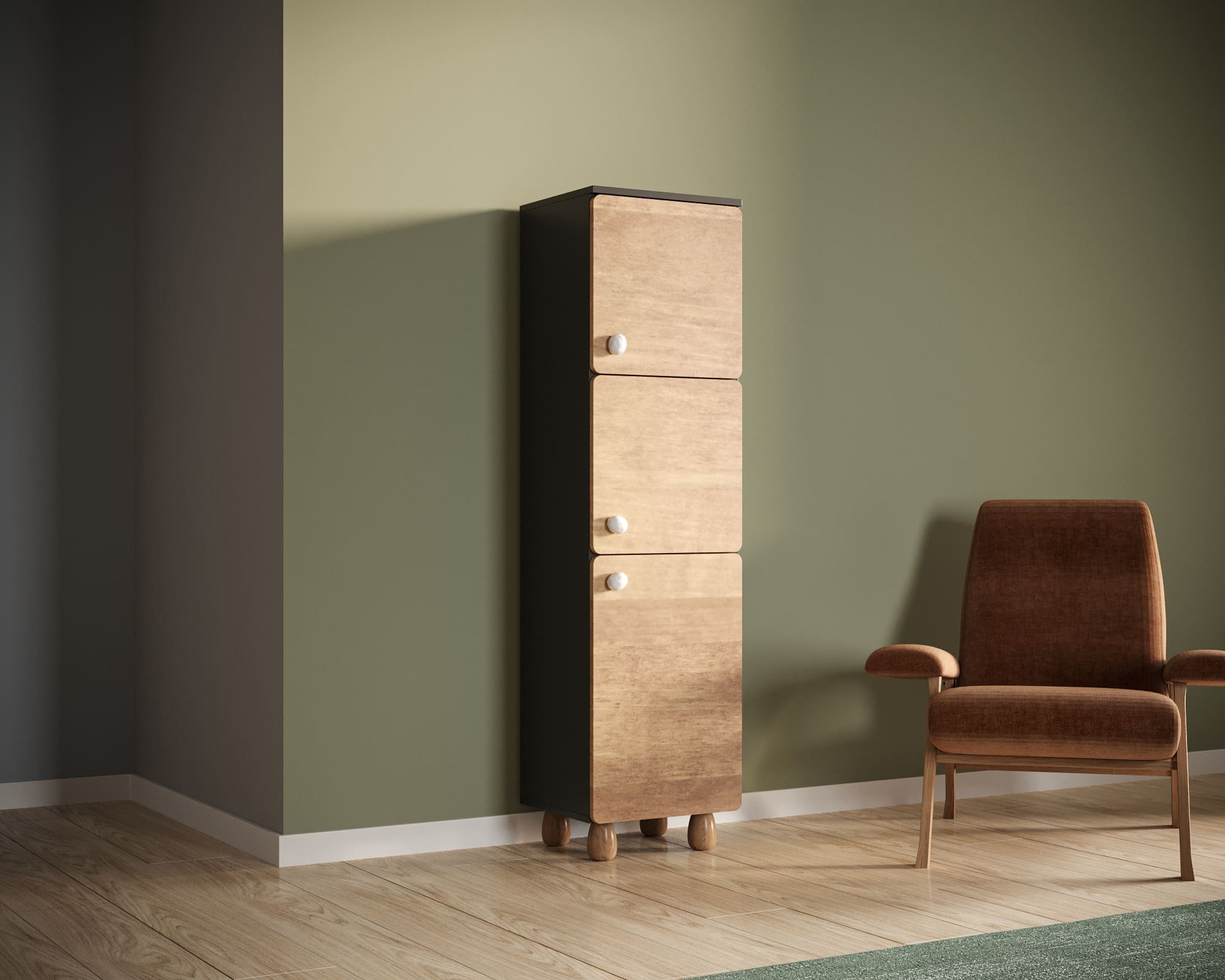 заказать Узкий шкаф с тремя дверками "Split" SP10