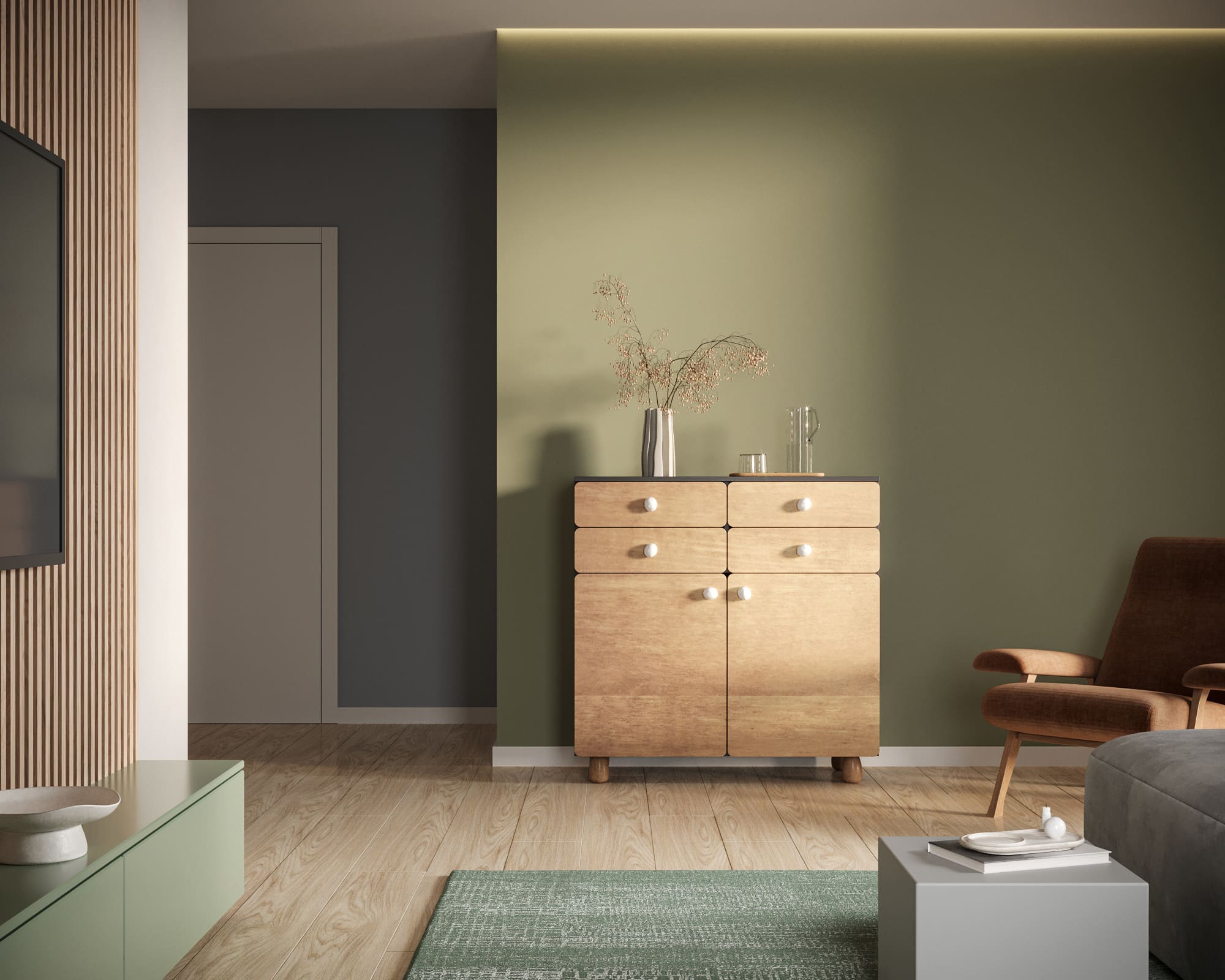 Большой комод с ящиками и дверками "Split" SP19 в интернет-магазине в Москве Большой комод с ящиками и дверками "Split" SP19 в интернет-магазине