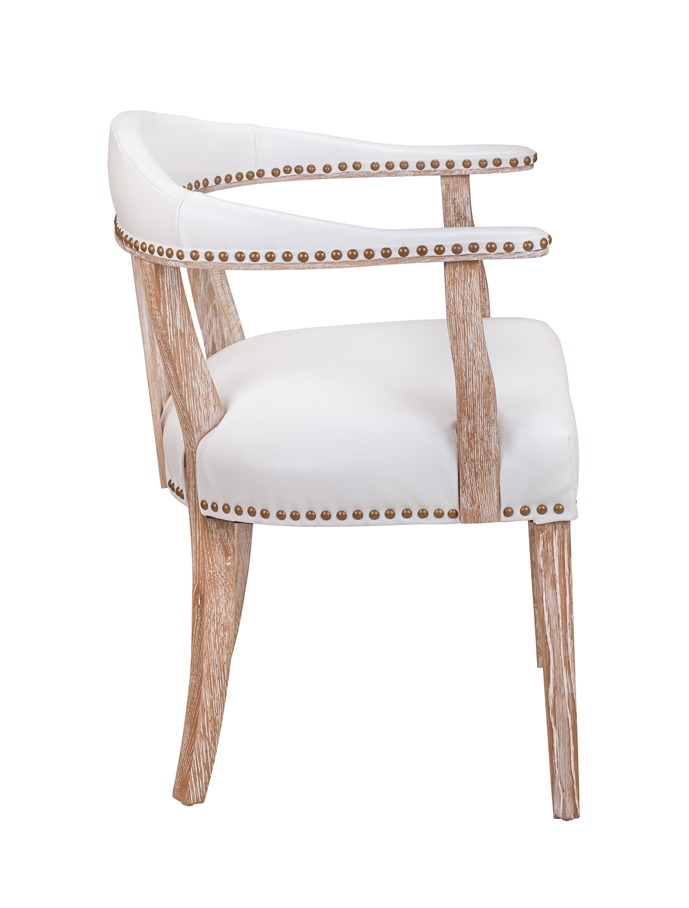 заказать Мягкий стул с подлокотниками Tanner White Leather