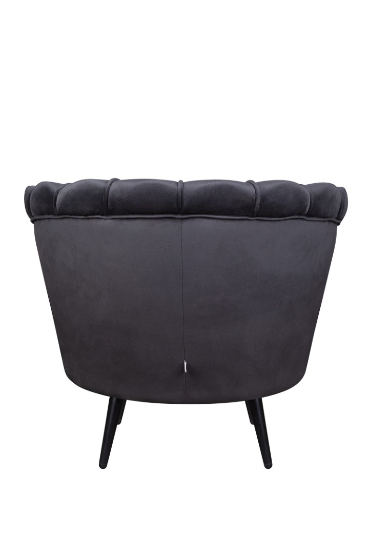 Низкое кресло ракушка Pearl черный на черных ножках в интернет-магазине