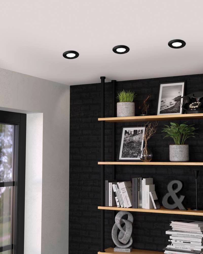 купить 900752 Комплект встраиваемых светильников PENETO, 3X4,6W (GU10), ?87, сталь, черный