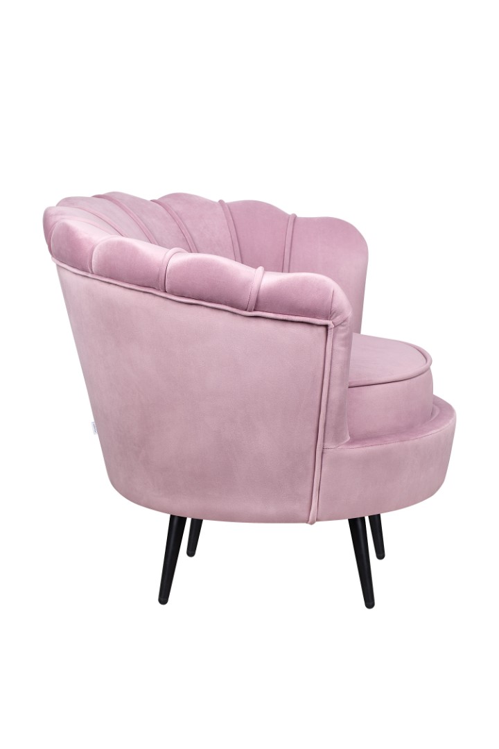 заказать Кресло ракушка Pearl Pink на черных ножках