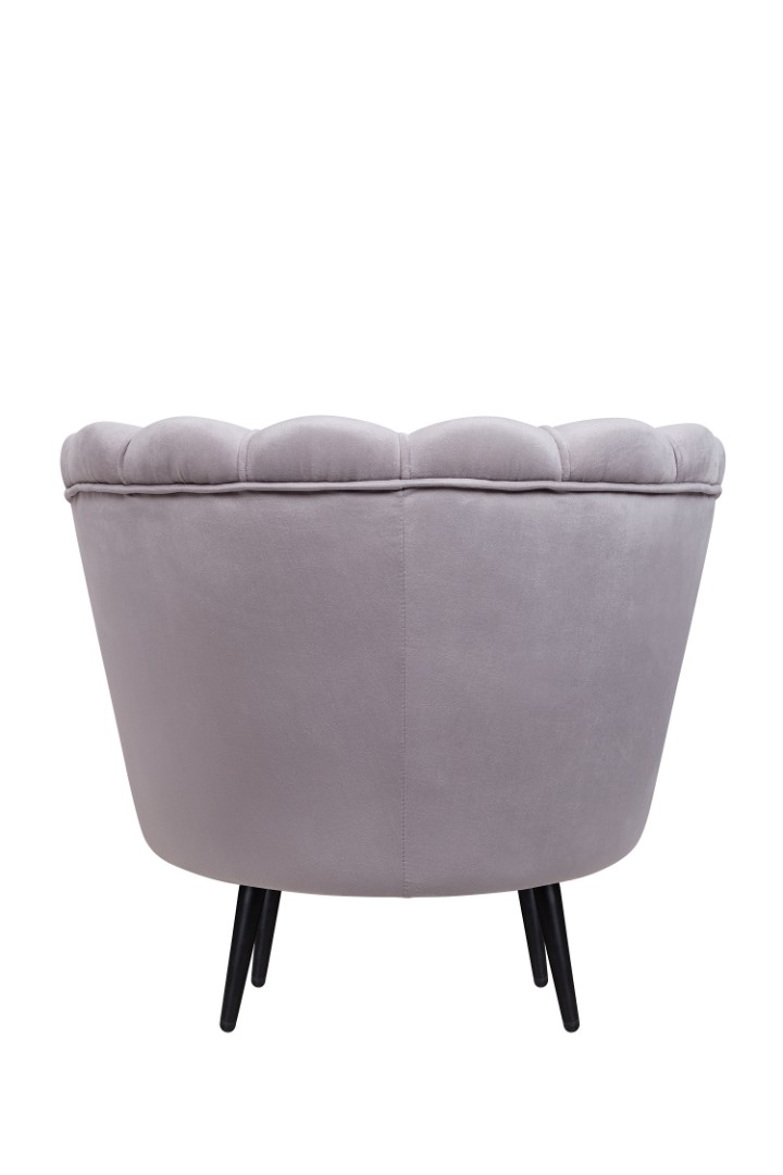 Низкое кресло ракушка Pearl Grey на черных ножках в интернет-магазине
