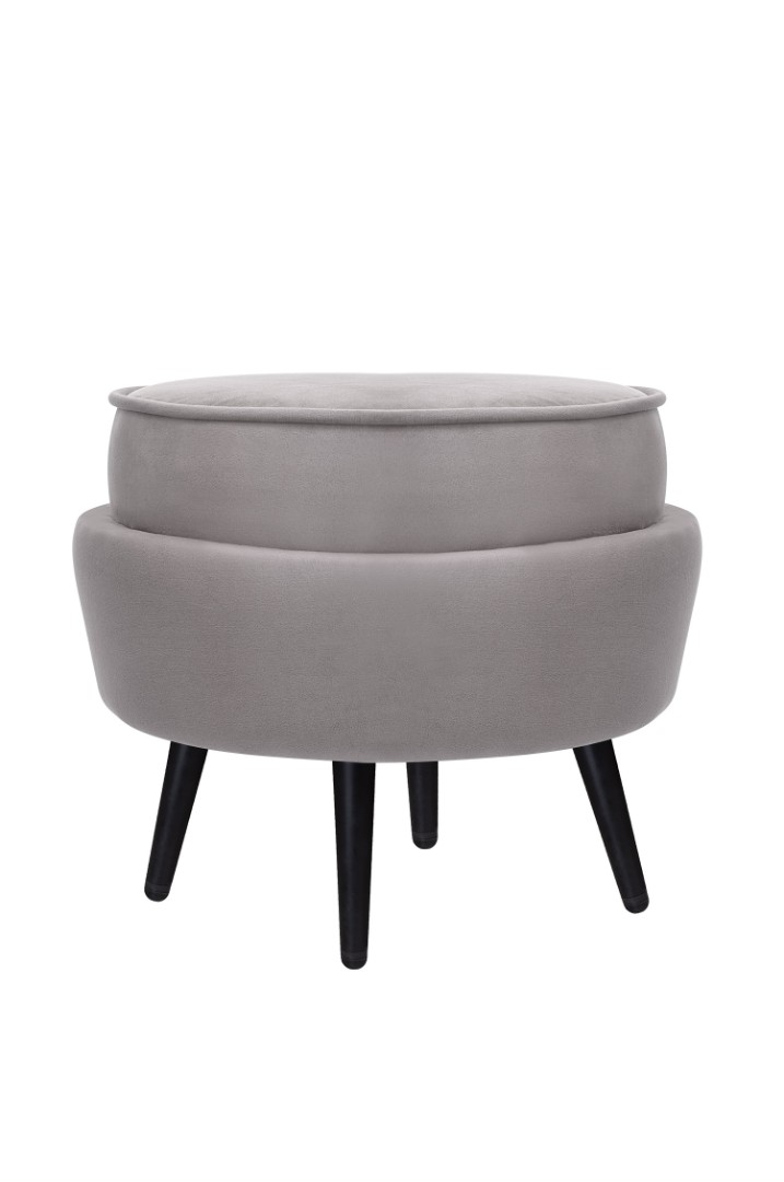 купить Пуф Pearl Adorn Grey на черных ножках