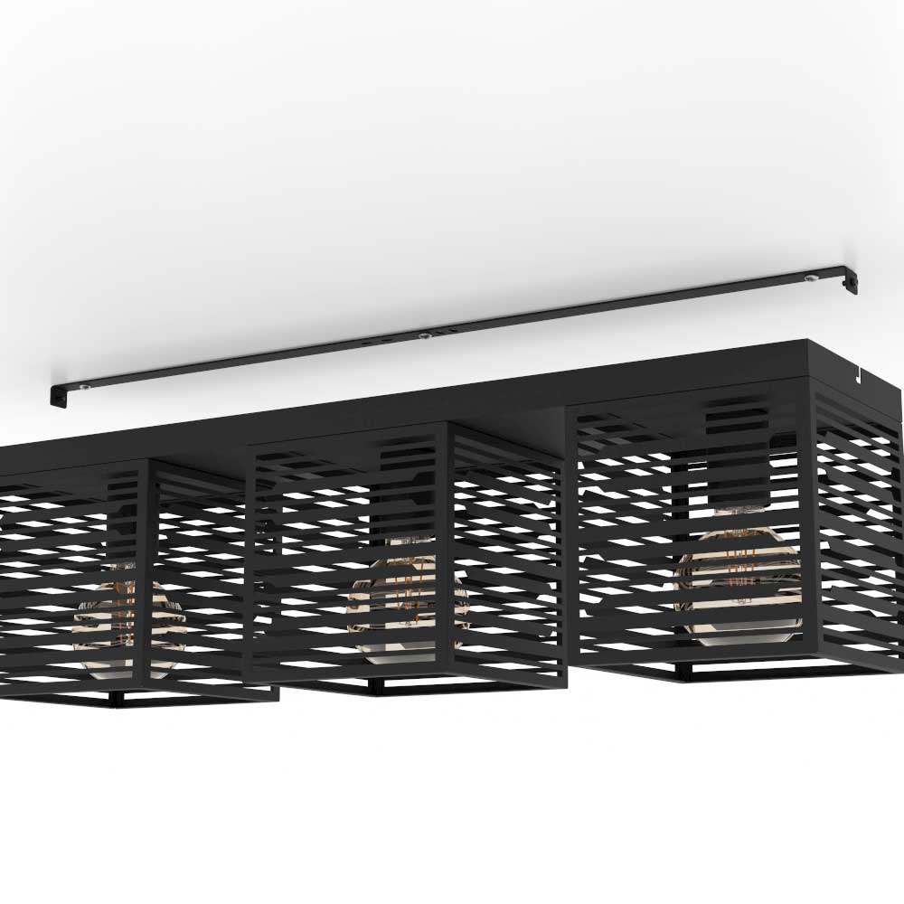 купить 900357 Потолочный светильник PIEDRITAS, 3x40W, E27, L730, B180, H205, сталь, черный