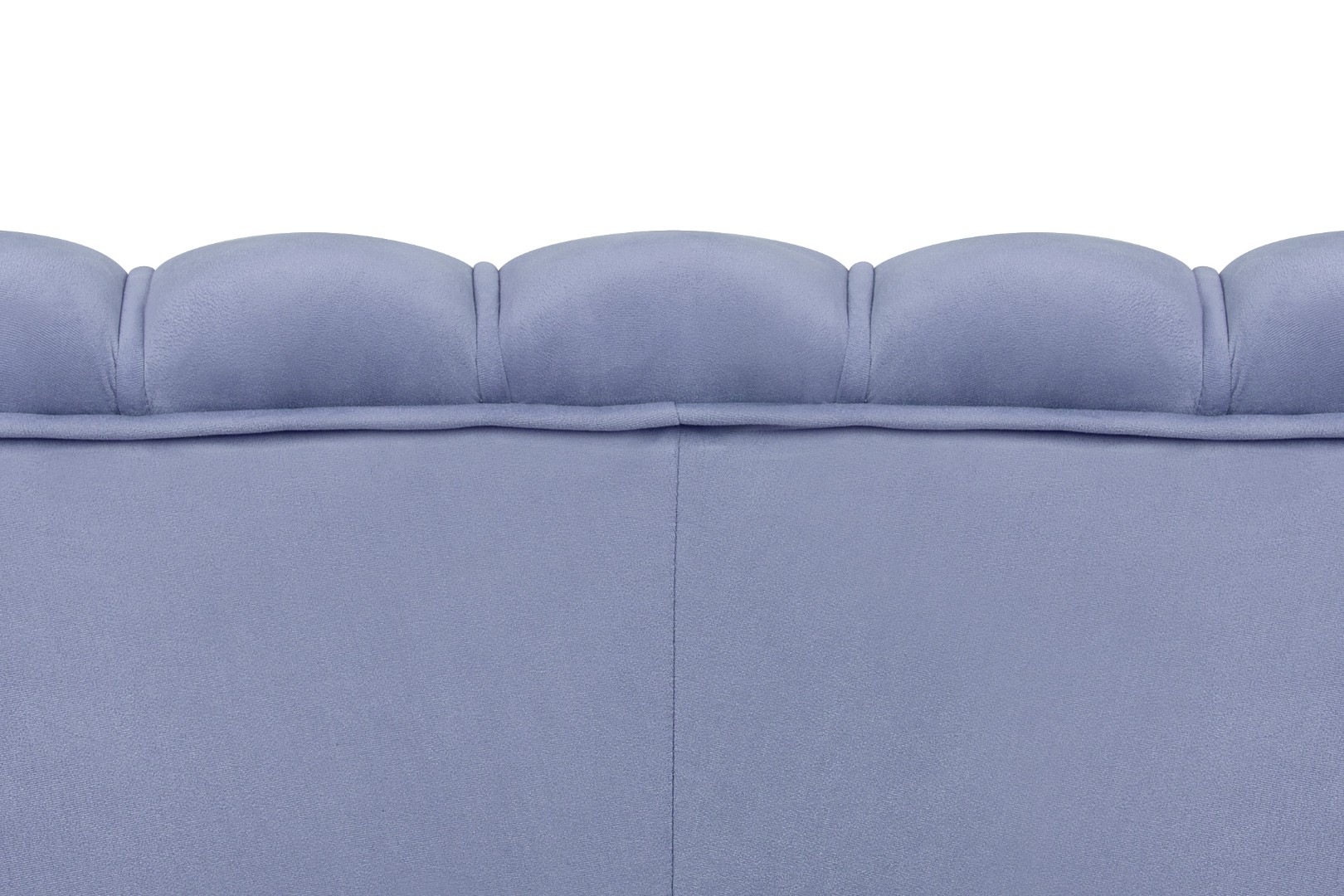 Диван ракушка для гостиниц Pearl Triple Blue на черных ножках в интерьере