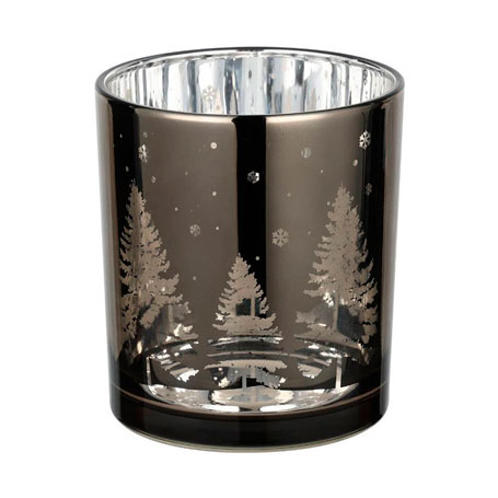 422516 Подсвечник рождественский LUKUT, стекло/коричневый/серебро, 88?100х88 мм в Москве 422516 Подсвечник рождественский LUKUT, стекло/коричневый/серебро, 88?100х88 мм