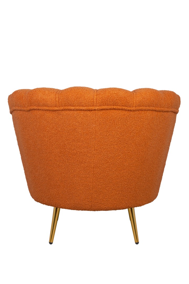 Низкое кресло ракушка Pearl Orange Boucle в интернет-магазине