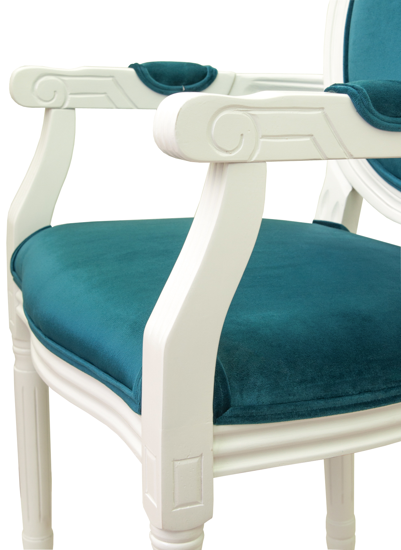 фото Мягкий стул с подлокотниками Volker Arm Blue and White