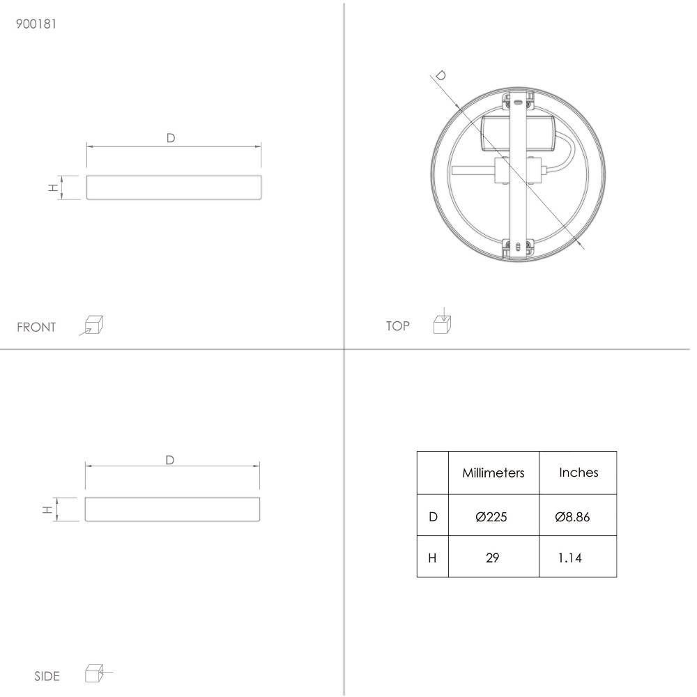 заказать 900181 Светильник настенно-потолочн FUEVA5, 17W(LED), сталь, латунь