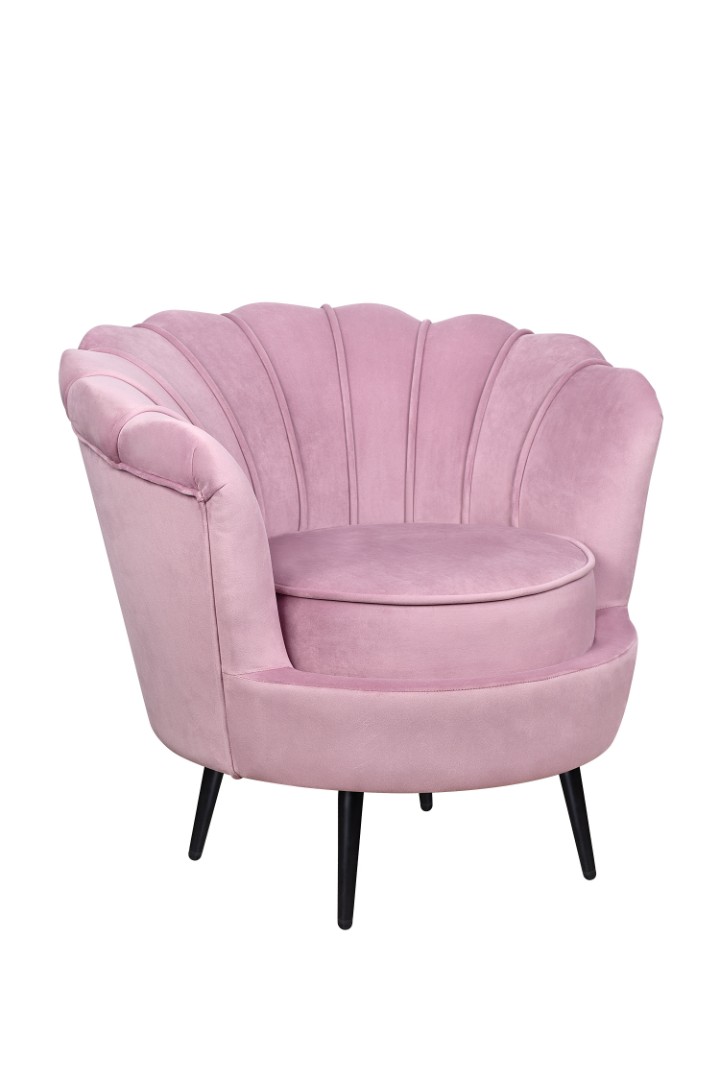 купить Кресло ракушка Pearl Pink на черных ножках