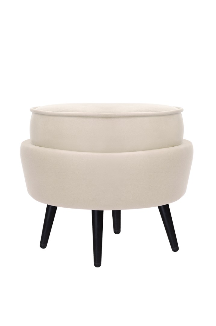 купить Пуф Pearl Adorn Beige на черных ножках