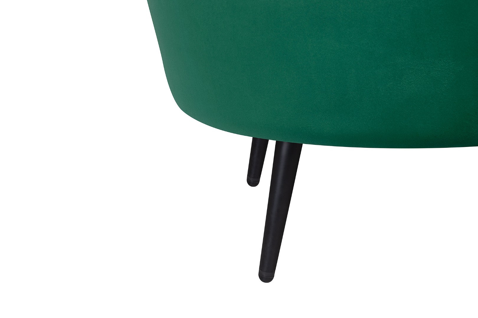 фото Диван ракушка для гостиниц Pearl Triple Green V2 на черных ножках в интерьере