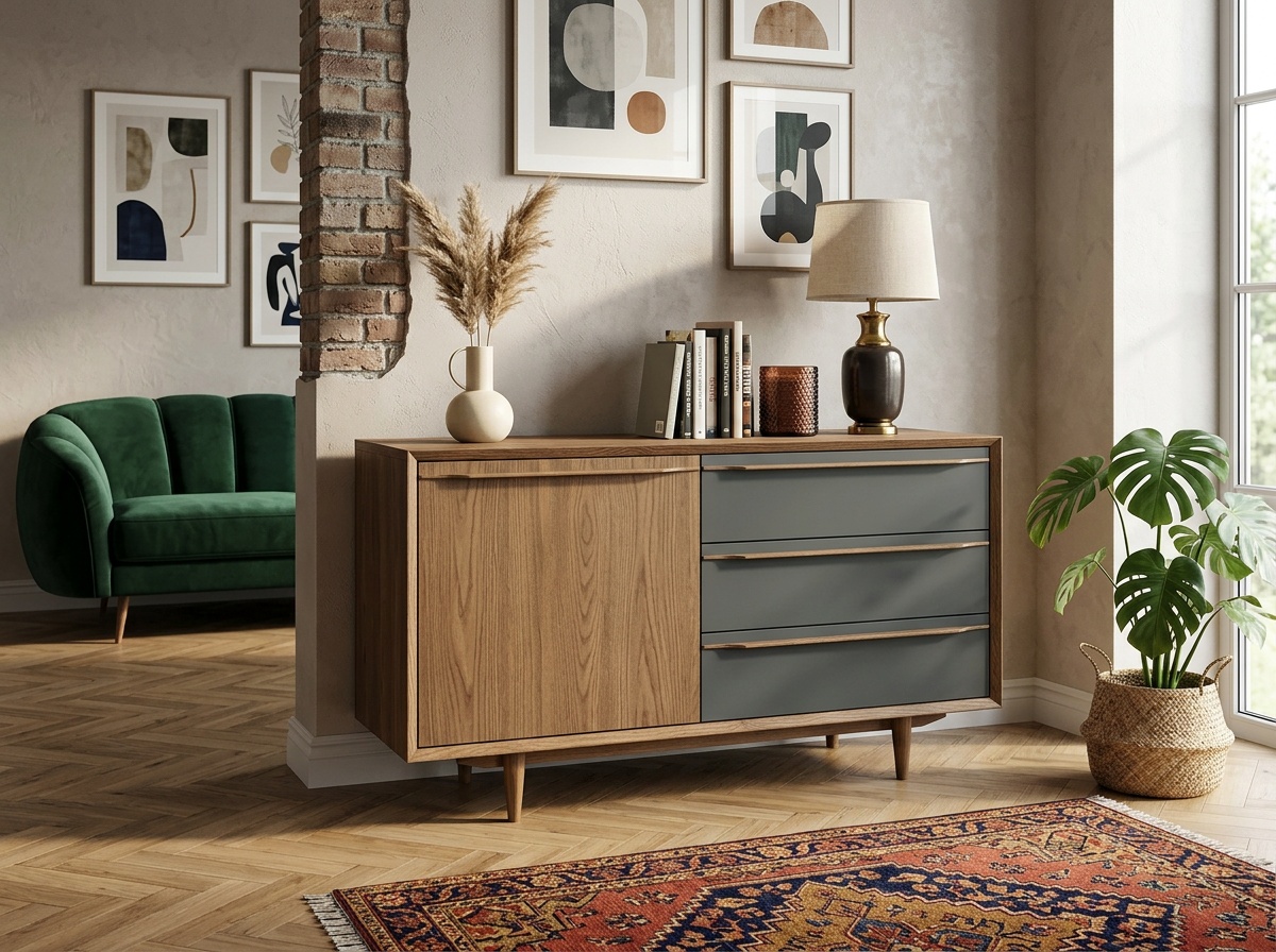 купить Комод "Бруни (Bruni)" с ящиками и дверкой арт BR-02/7005