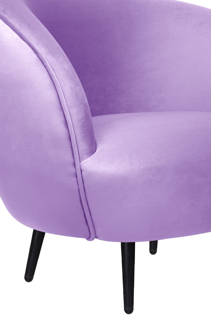 фото Мягкое кресло Small Benee Purple на черных ножках