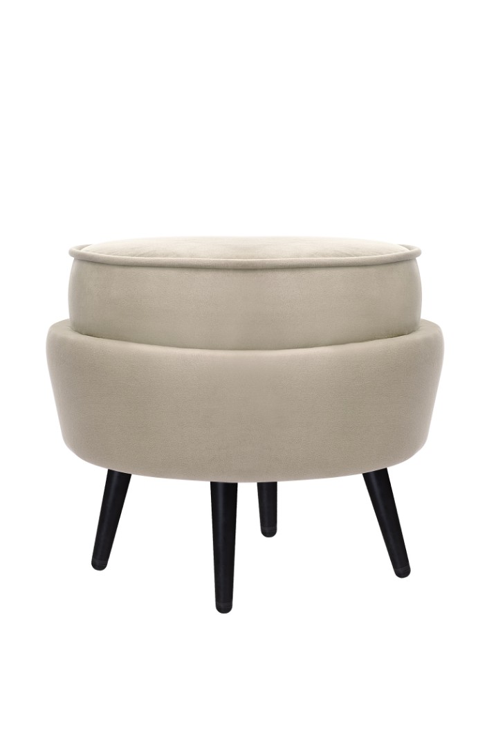 купить Пуф Pearl Adorn Taupe на черных ножках