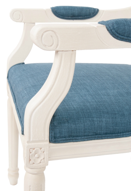 фото Мягкий стул с подлокотниками Wilton White