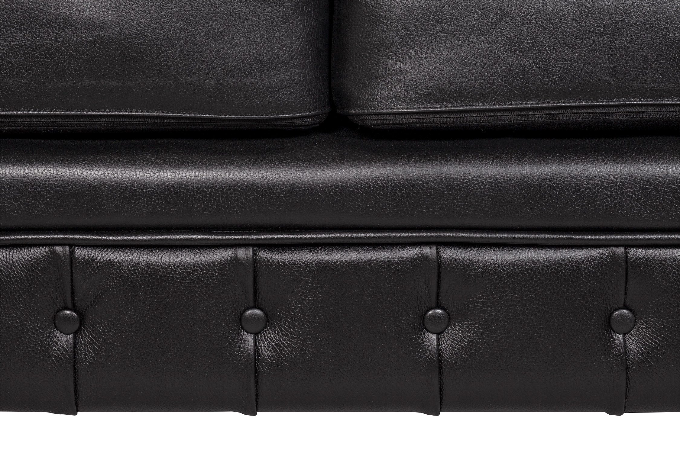фото Диван из черной кожи Chesterfield Black Leather 2S