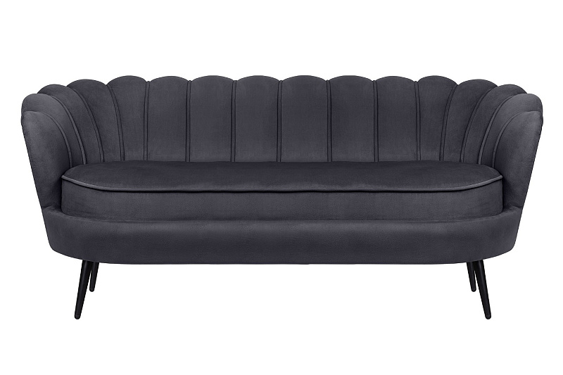 Диван ракушка для гостиниц Pearl Triple Black на черных ножках в Москве Диван ракушка для гостиниц Pearl Triple Black на черных ножках